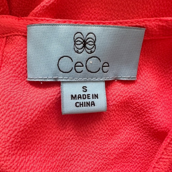 NWT CeCe Pleated Halter Tank Top - Bay Coral - Size Small - Picture 7 of 7